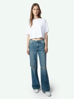 Zadig & Voltaire Lennox Cropped Tee Pure White