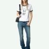 Zadig & Voltaire Woos Devil Rhinestone Graphic Tee White