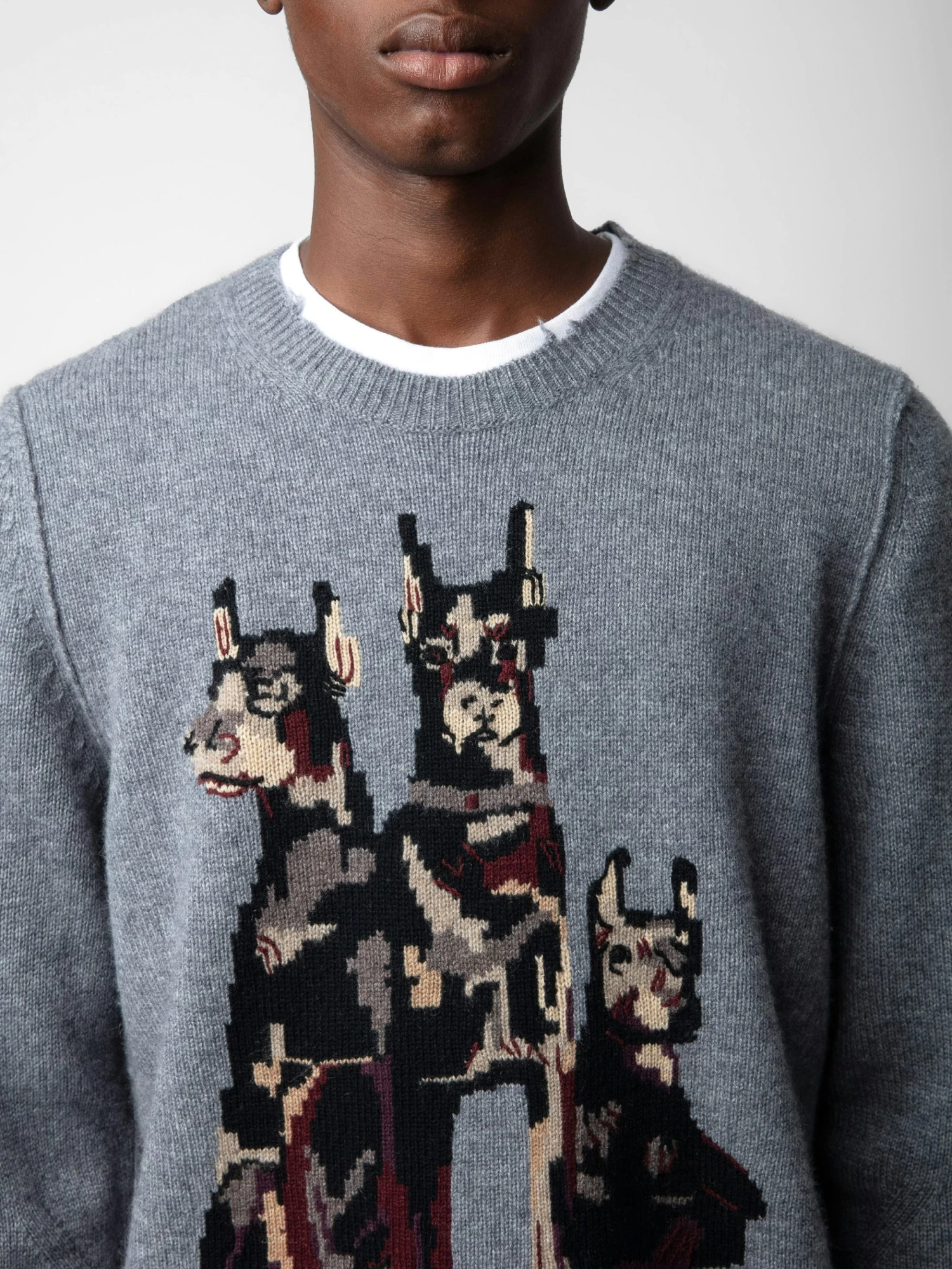 Zadig & Voltaire Kennedy Cashmere Sweater Gris Moyen - Image 3