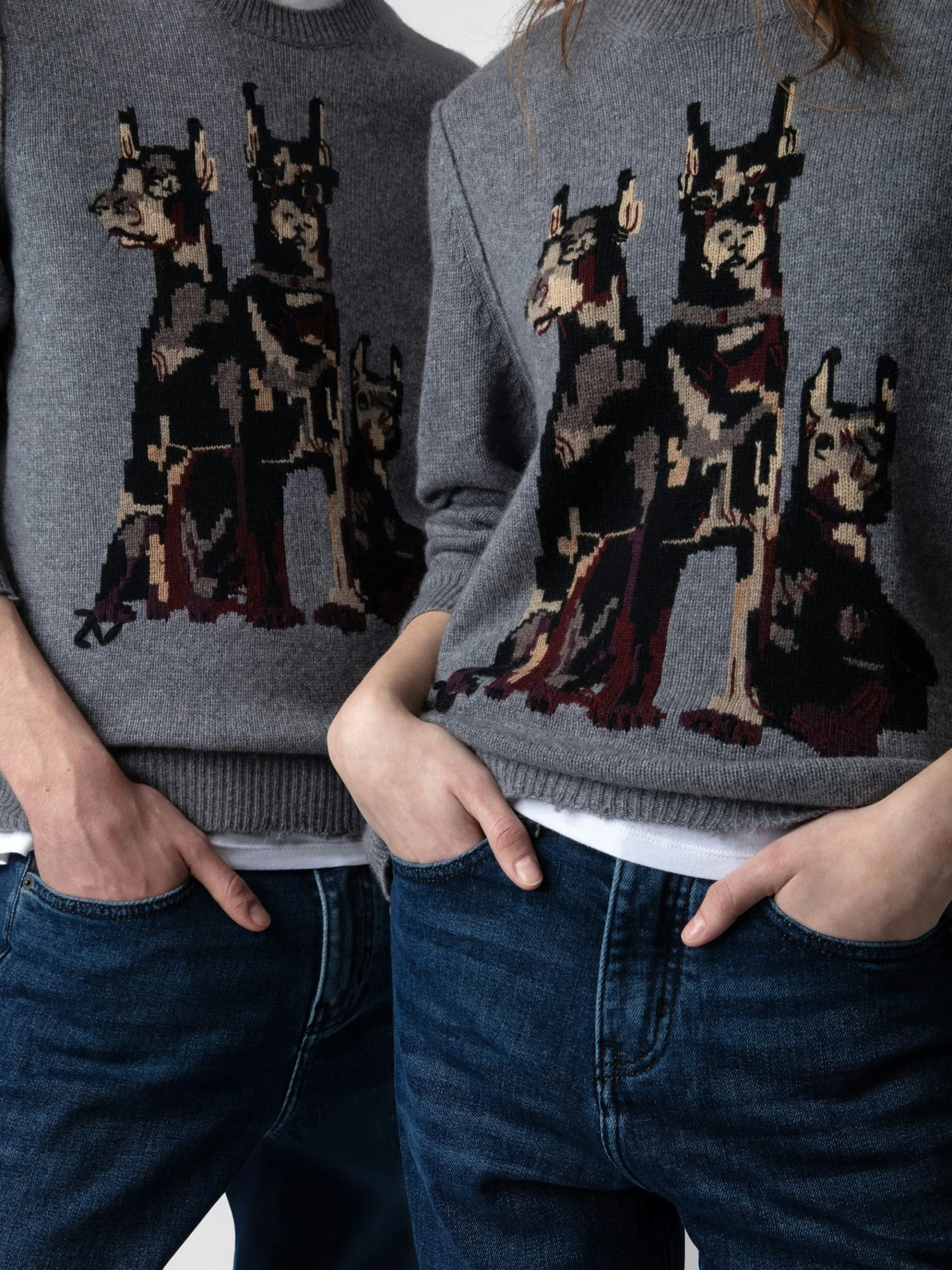 Zadig & Voltaire Kennedy Cashmere Sweater Gris Moyen - Image 5