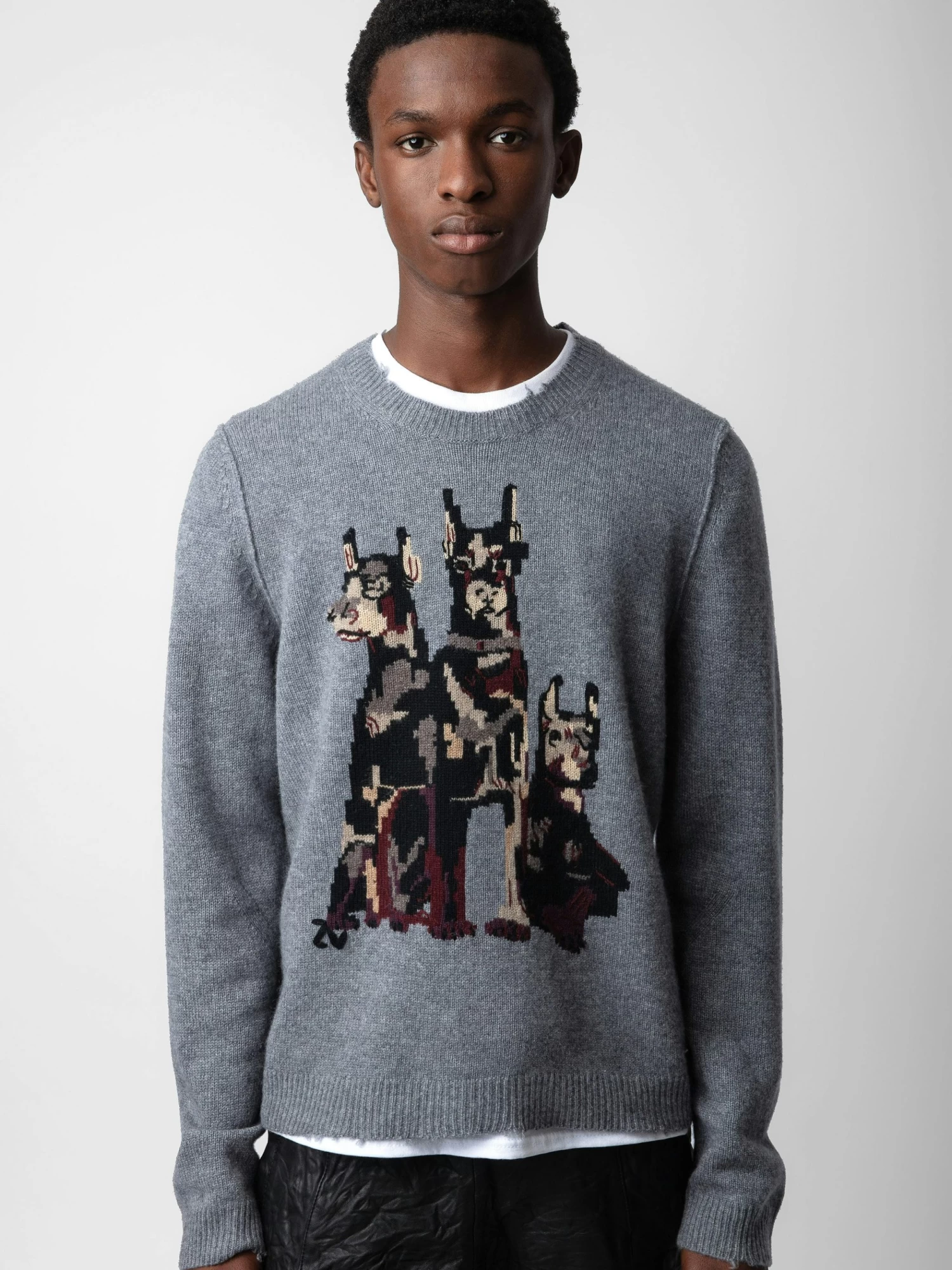 Zadig & Voltaire Kennedy Cashmere Sweater Gris Moyen - Image 7