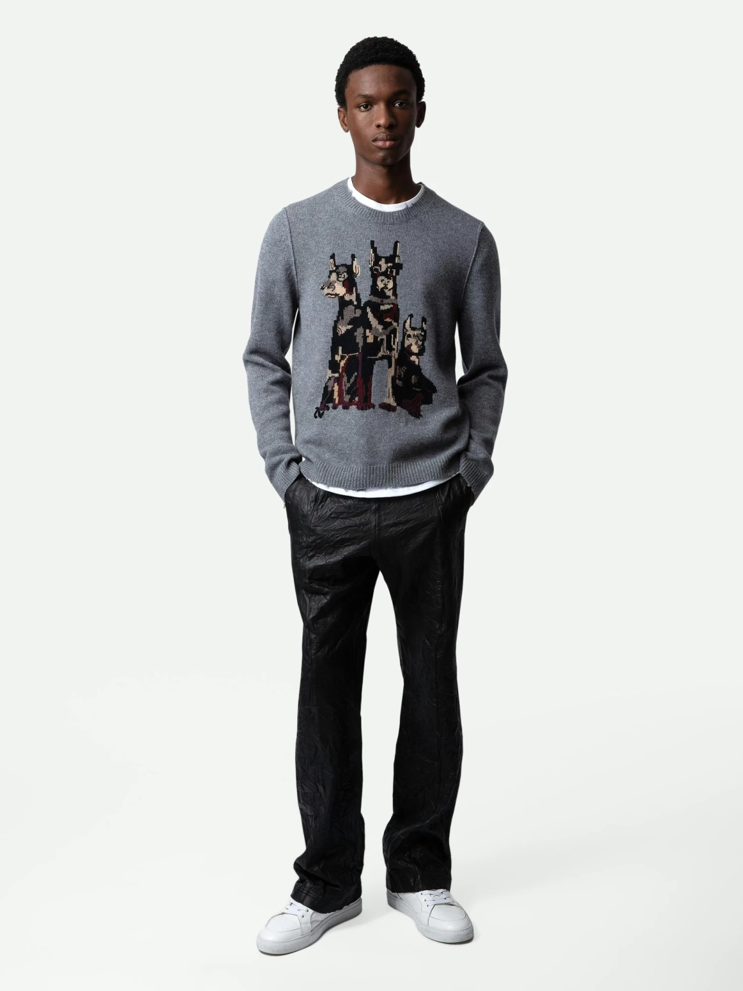 Zadig & Voltaire Kennedy Cashmere Sweater Gris Moyen - Image 8