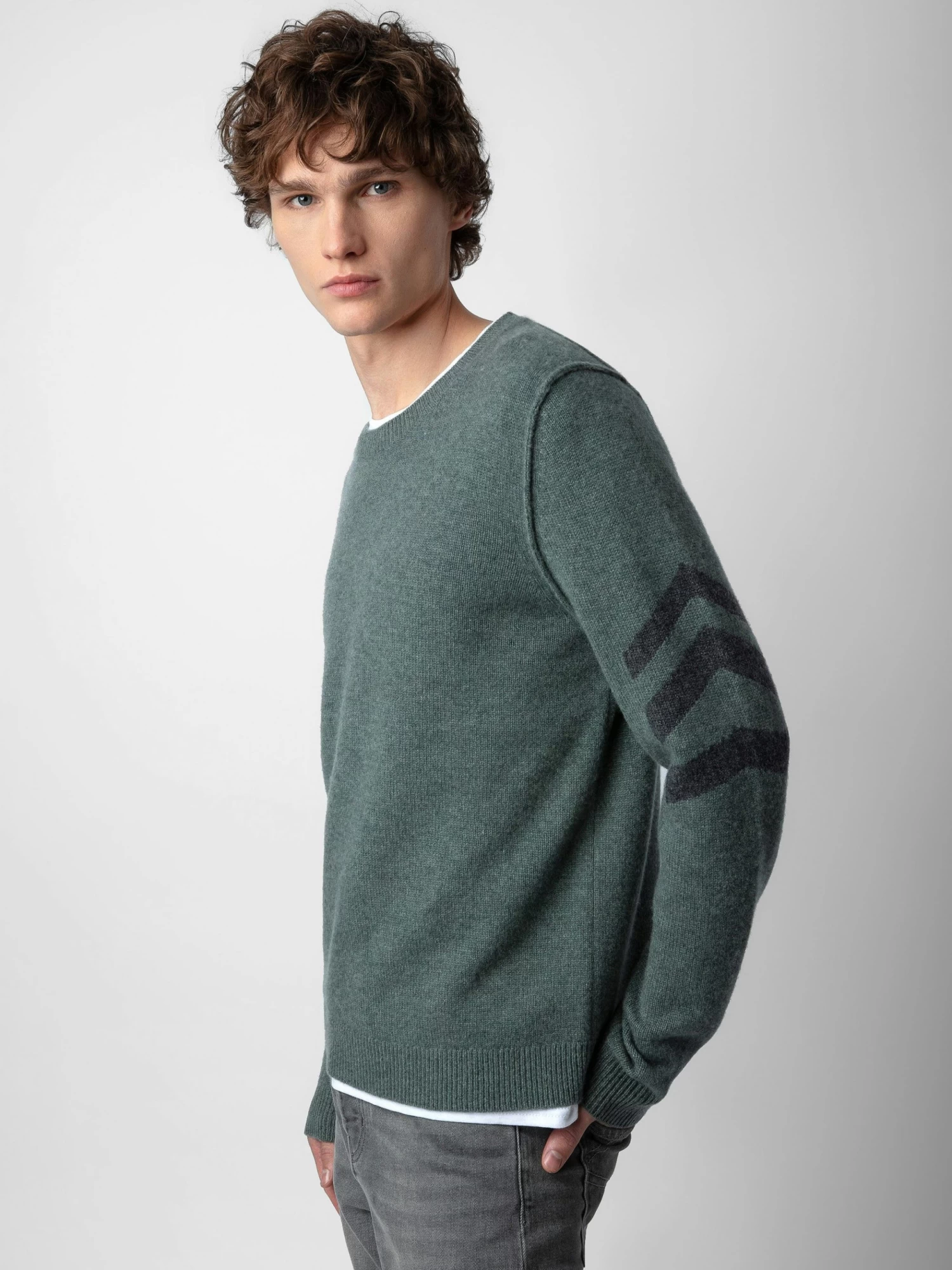 Zadig & Voltaire Kennedy Cashmere Sweater Bleu Treillis - Image 4