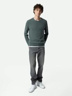 Zadig & Voltaire Kennedy Cashmere Sweater Bleu Treillis