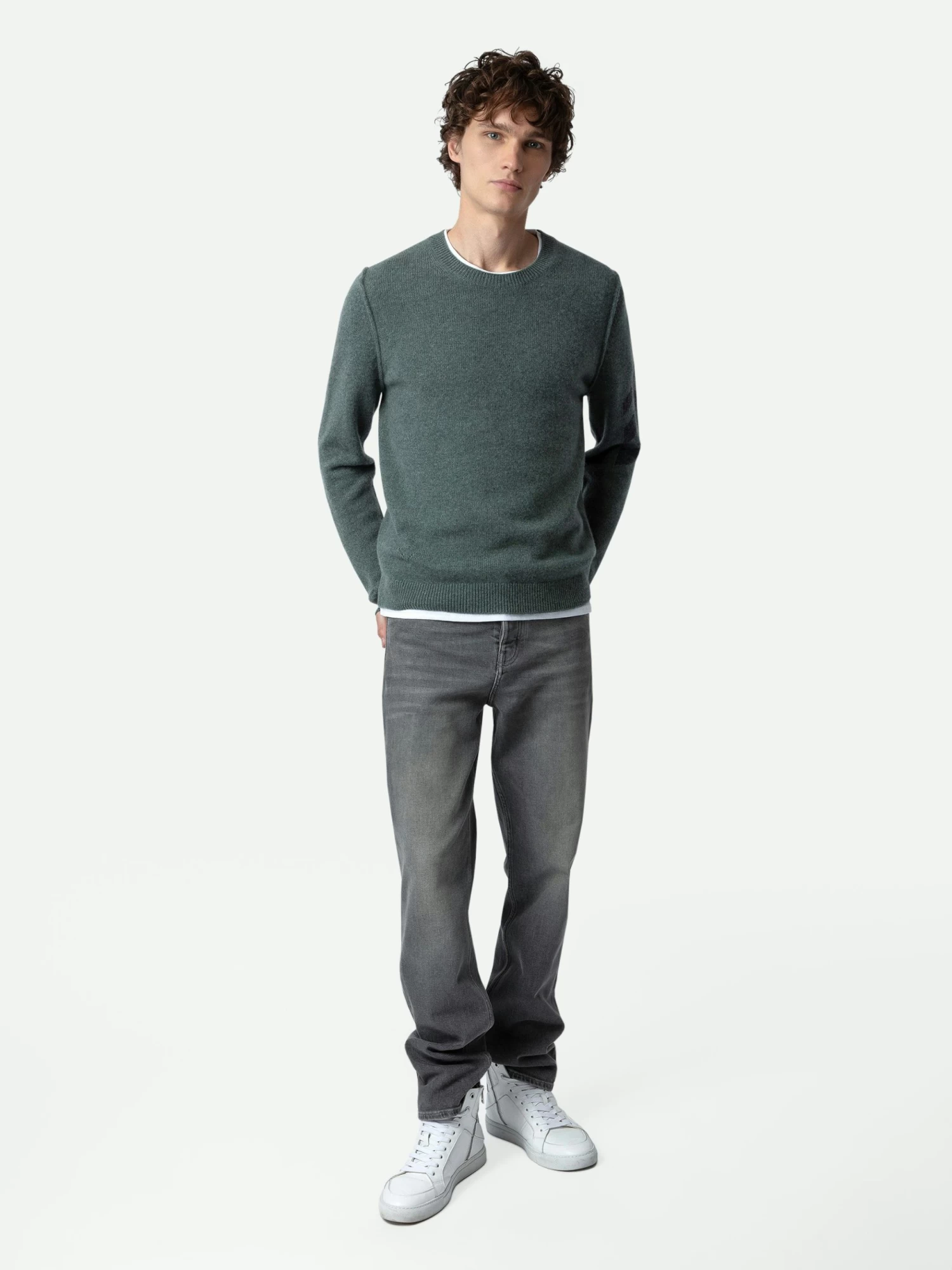 Zadig & Voltaire Kennedy Cashmere Sweater Bleu Treillis