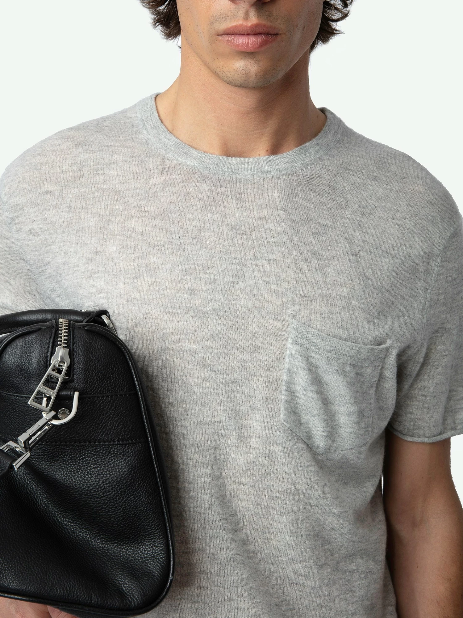 Zadig & Voltaire Jimmy Cashmere Sweater Gris Chine Clair - Image 4