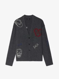 Zadig & Voltaire Mirkaz Cashmere Cardigan Anthracite