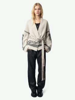 Zadig & Voltaire Aspen Belted Sweater Coat Erable