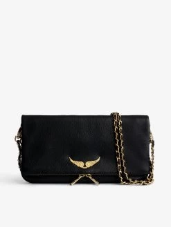 Zadig & Voltaire Rock Clutch Noir Gold