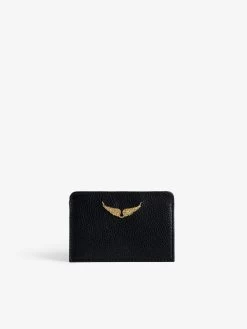 Zadig & Voltaire ZV Pass Card Holder Noir Gold