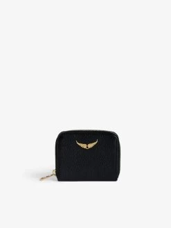 Zadig & Voltaire Mini ZV Wallet Noir Gold