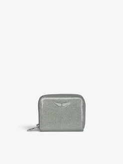 Zadig & Voltaire Mini ZV Infinity Patent Coin Purse Silver