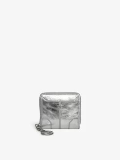 Zadig & Voltaire Sunny Mini Vintage Metal Wallet Silver