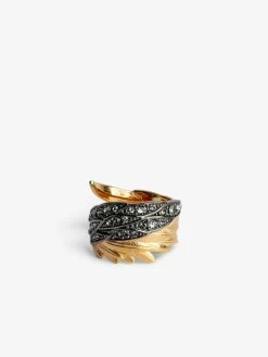 Zadig & Voltaire Rock Feather Ring Old Gold