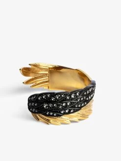 Zadig & Voltaire Rock Feather Spread Your Wings Bracelet Old Gold