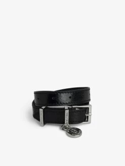 Zadig & Voltaire Sunny Leather Bracelet Black