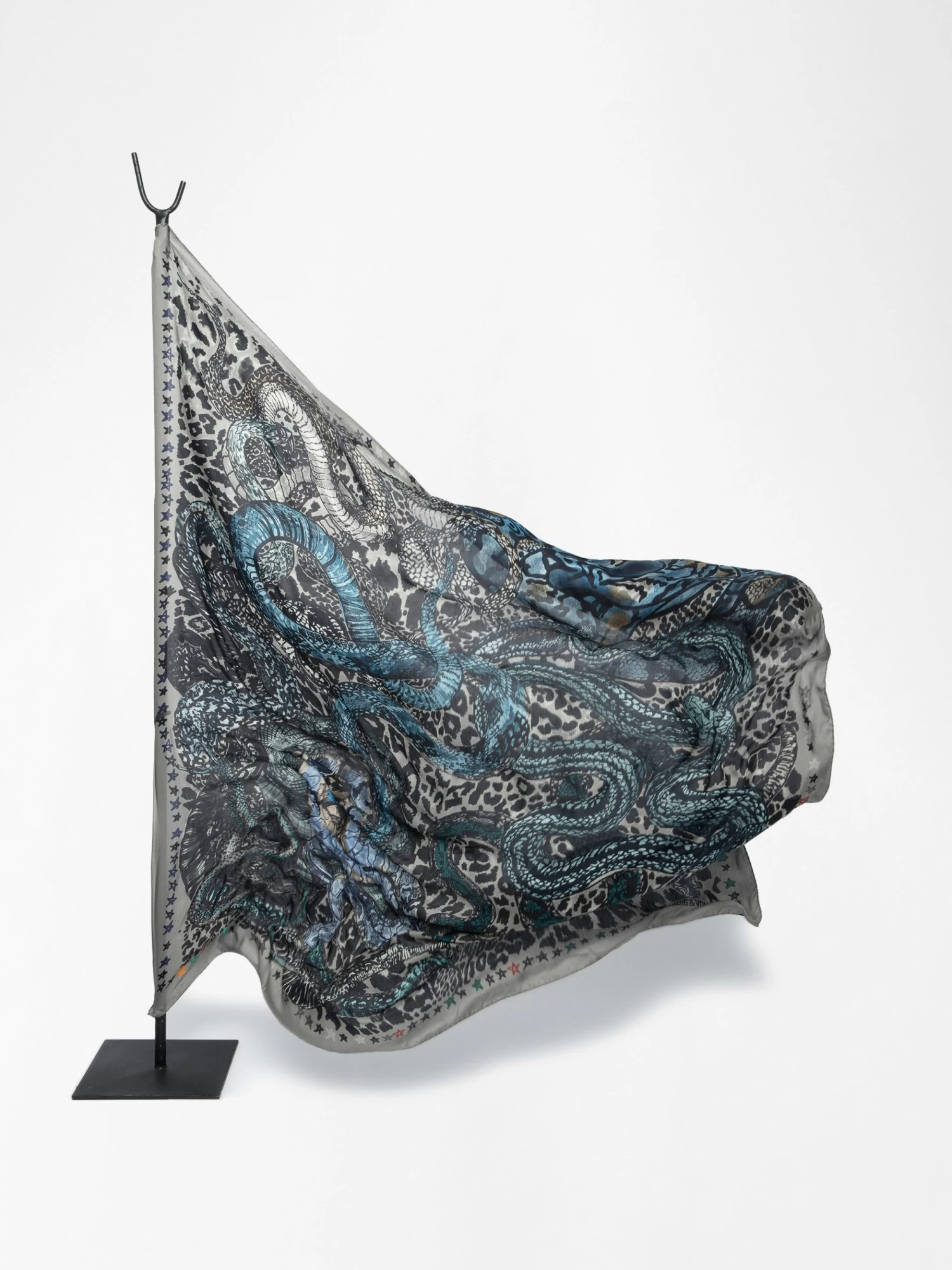 Zadig & Voltaire Billie Snakes Scarf Medium Grey - Image 2