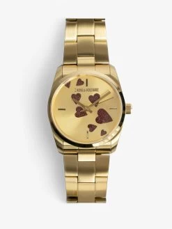 Zadig & Voltaire Zadig Strass Heart Watch Gold