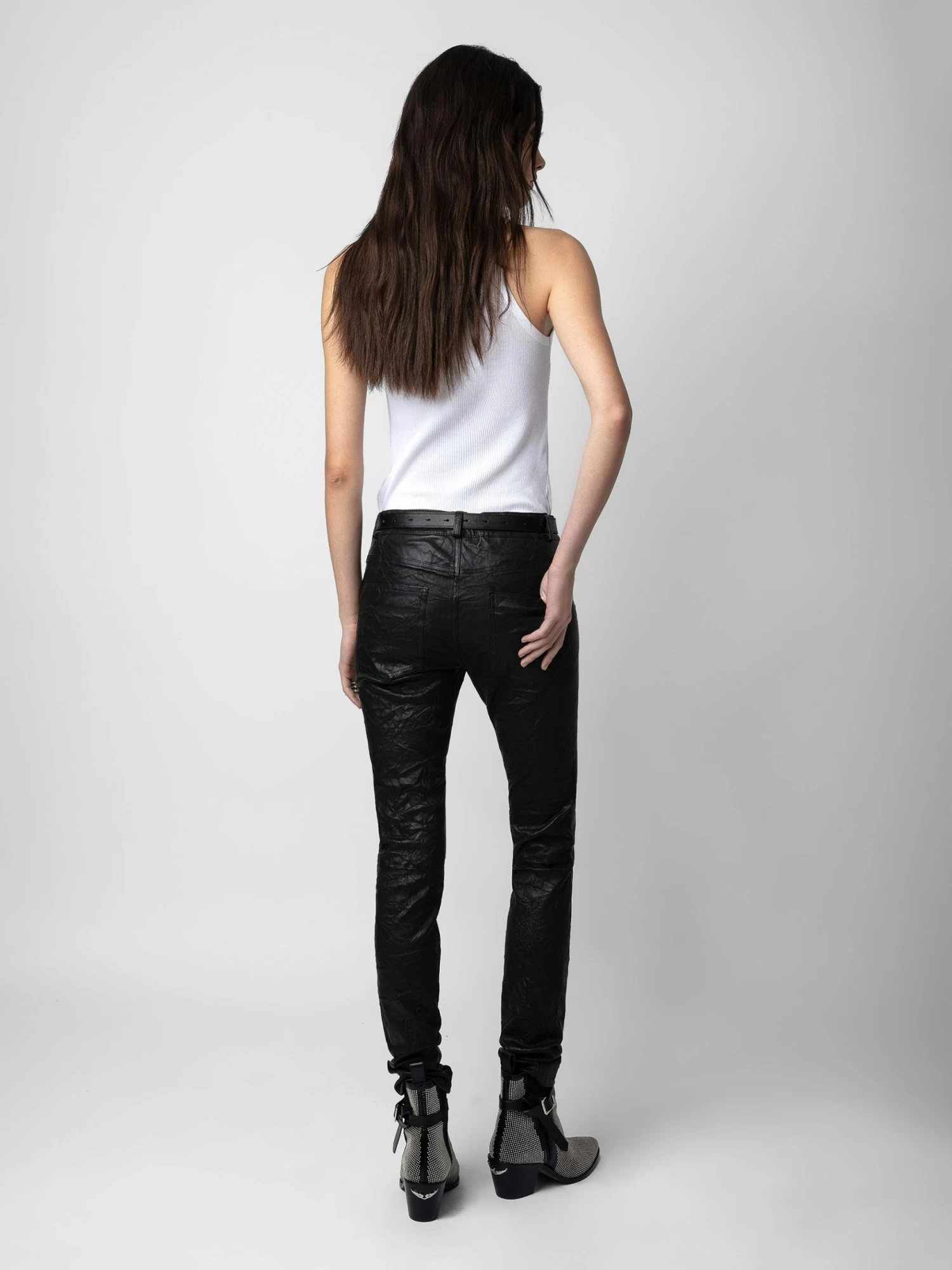 Zadig & Voltaire Phlame Crinkled Leather Pants Black - Image 2