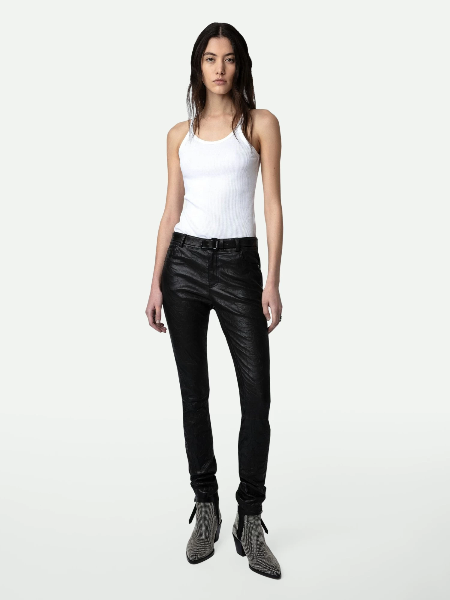 Zadig & Voltaire Phlame Crinkled Leather Pants Black - Image 5
