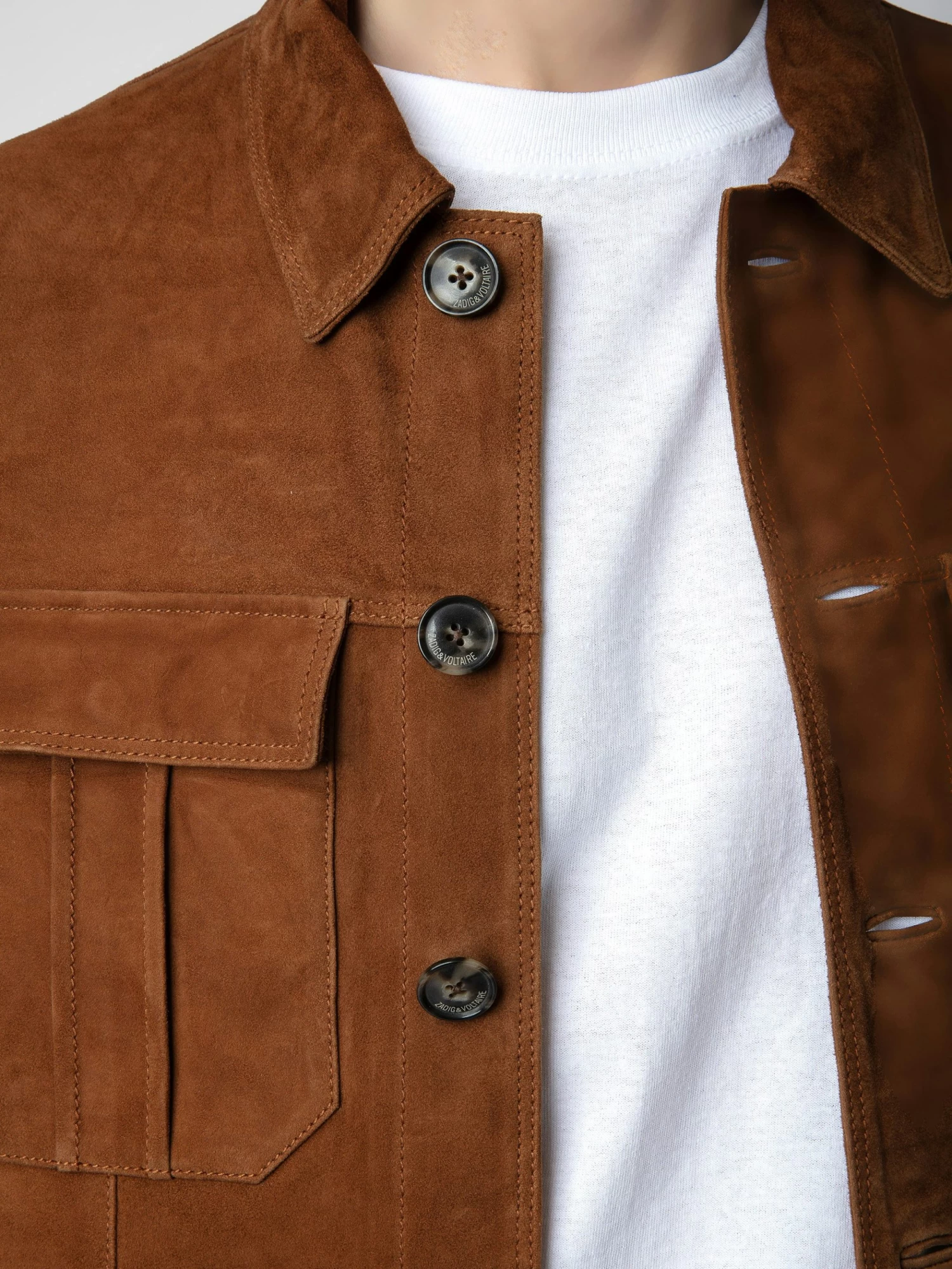 Zadig & Voltaire Kuba Suede Jacket Cognac - Image 3