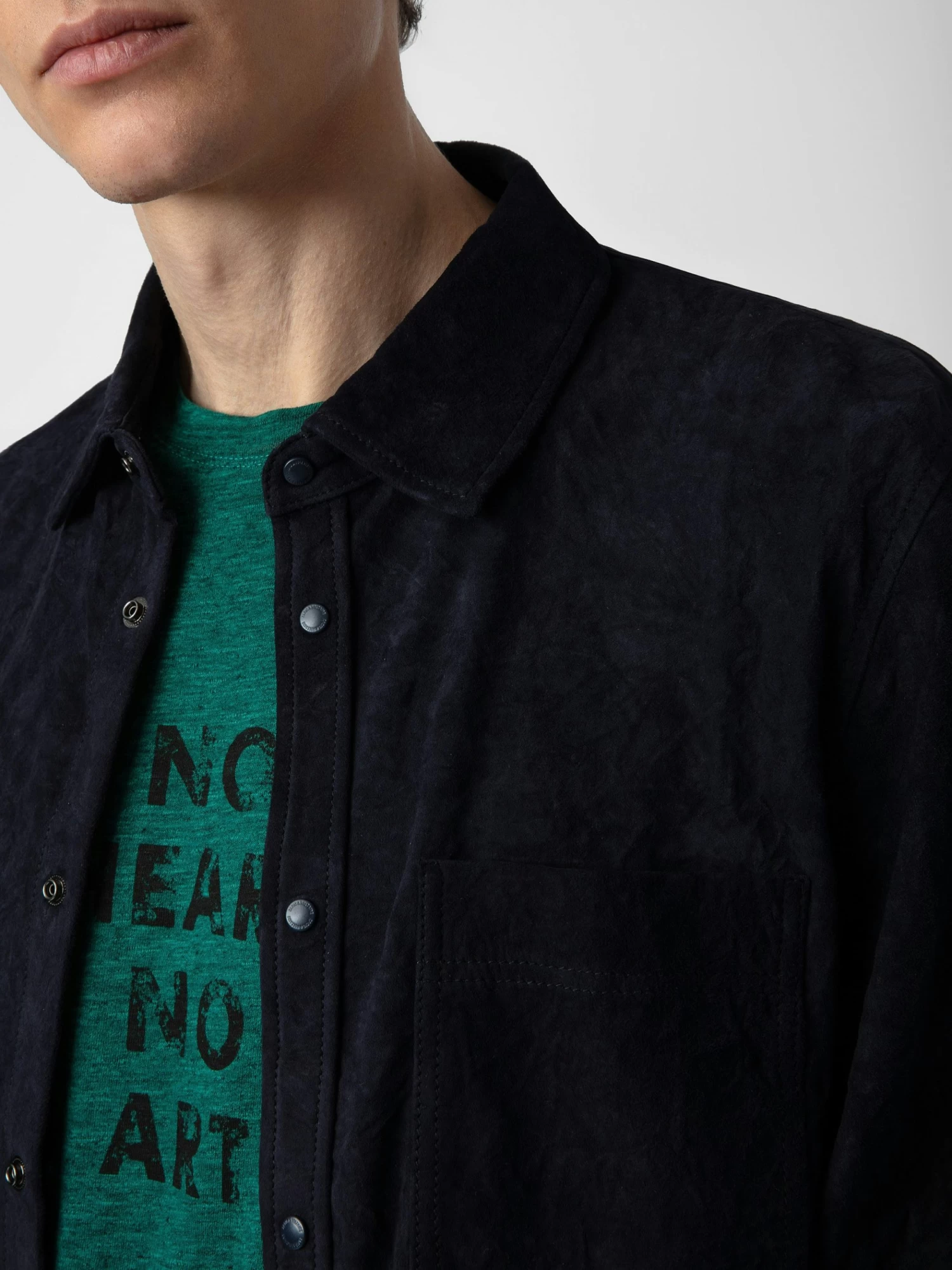Zadig & Voltaire Serge Suede Shirt Encre - Image 3