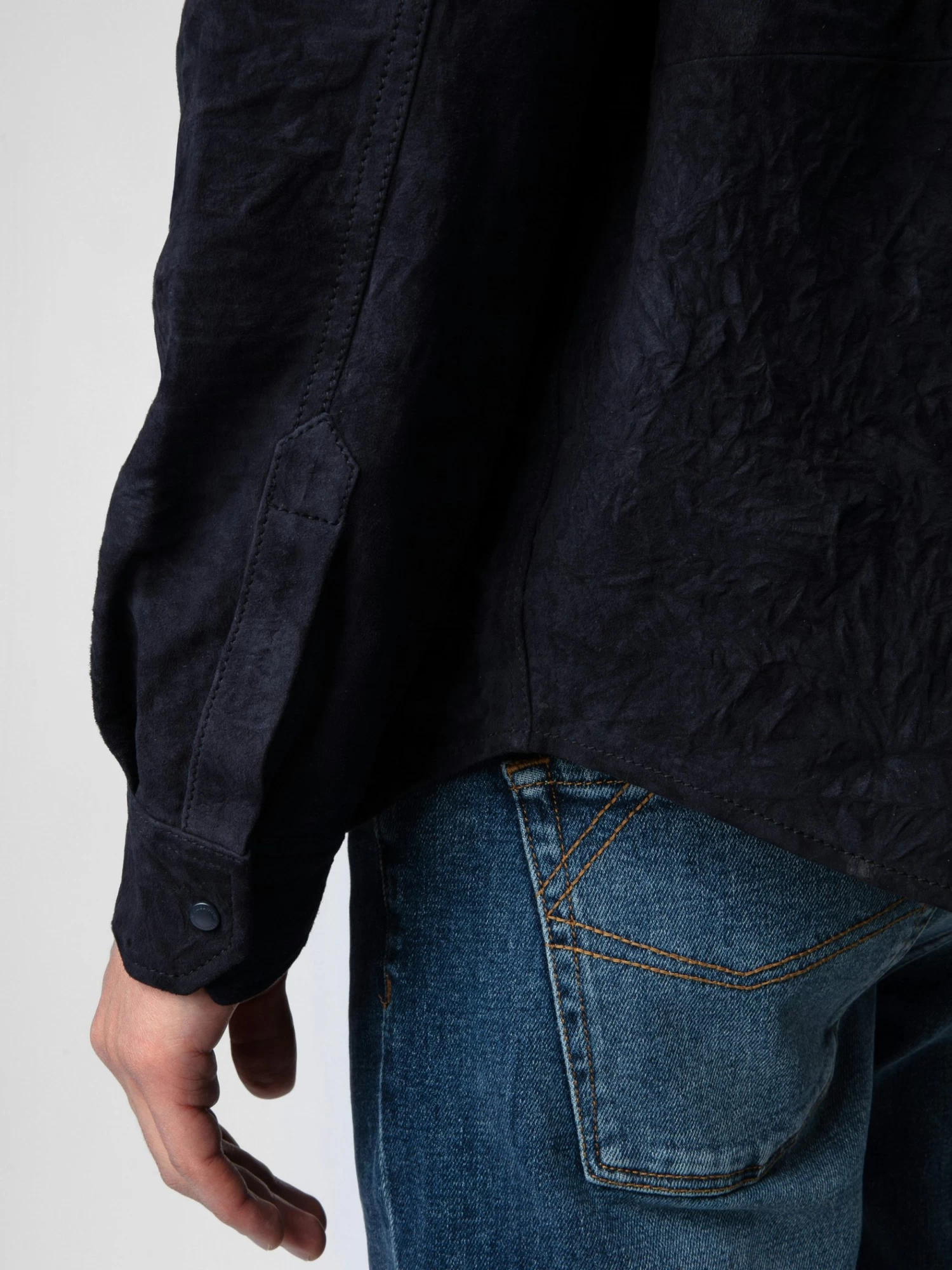 Zadig & Voltaire Serge Suede Shirt Encre - Image 4