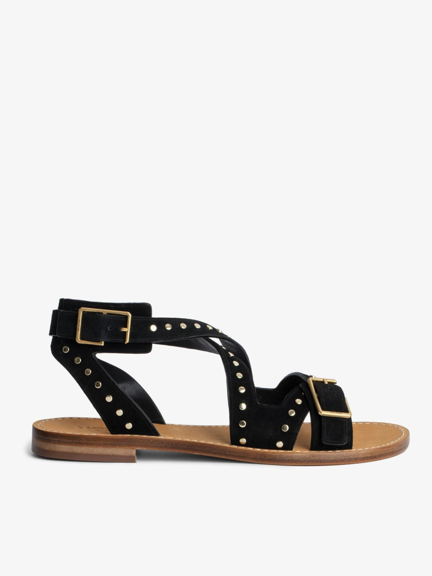 Zadig & Voltaire Cecilia Studs Caprese Sandals Black