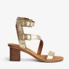 Zadig & Voltaire Cecilia Crinkled Caprese Sandals Gold