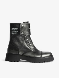 Zadig & Voltaire Joe Fast Brush Off Ankle Boots Black