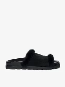 Zadig & Voltaire Teddy Shearling Mules Black