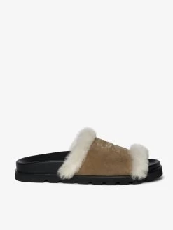 Zadig & Voltaire Teddy Shearling Mules Cognac