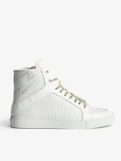 Zadig & Voltaire ZV1747 High Flash Smooth Sneakers White