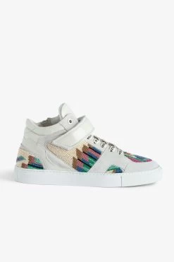 Zadig & Voltaire ZV1747 Mid Flash Trainers White