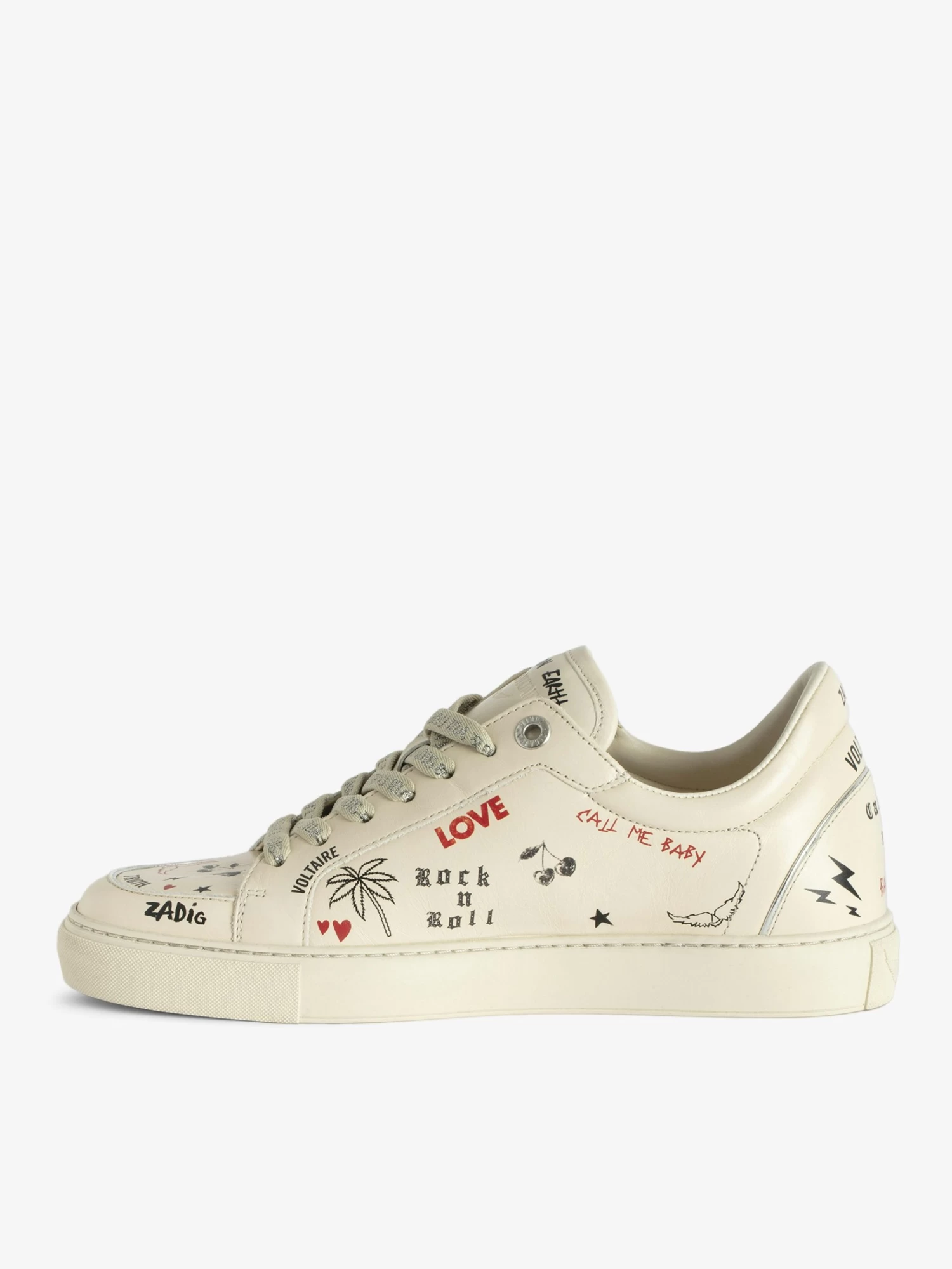 Zadig & Voltaire Low-Top Fly On Sneakers Silver - Image 3