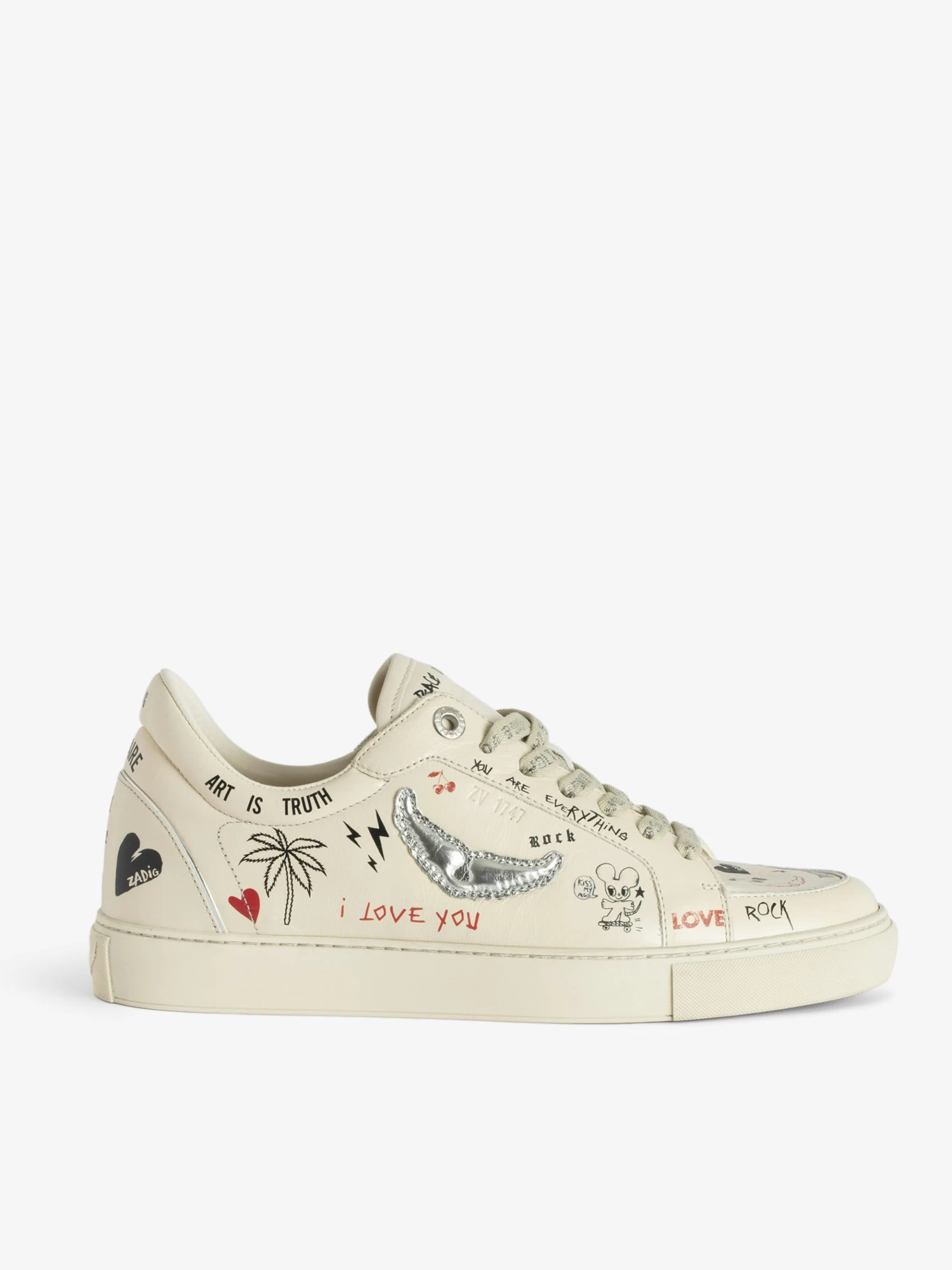 Zadig & Voltaire Low-Top Fly On Sneakers Silver