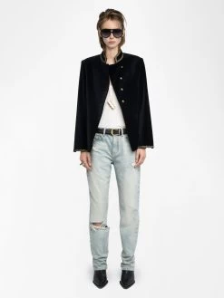 Zadig & Voltaire Blazer Verysa Velours Black