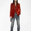 Zadig & Voltaire Vaska Velvet Blazer Burn