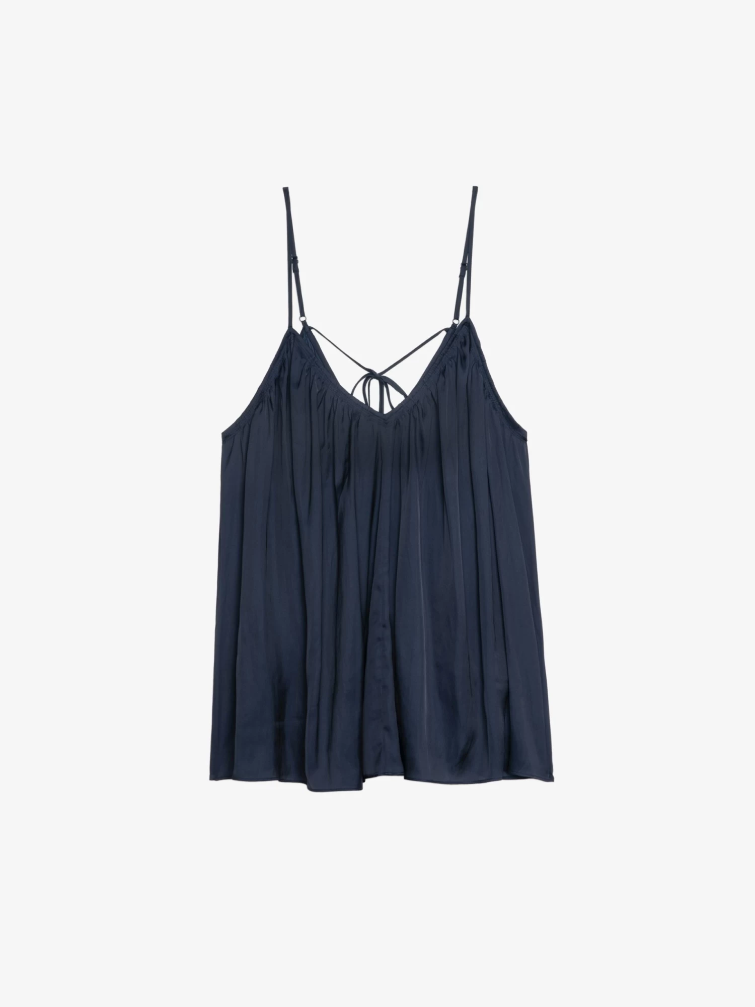 Zadig & Voltaire Cym Satin Pleated Camisole Encre - Image 7