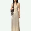 Zadig & Voltaire Rayonne Satin Dress Gold