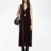 Zadig & Voltaire Renzo Velvet Dress Burgundy