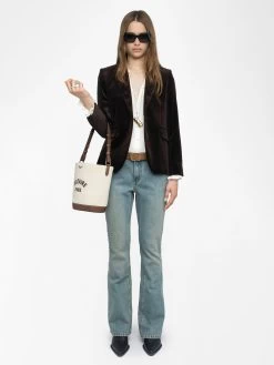 Zadig & Voltaire Eclip Bootcut Women's Studded Jeans Light Blue