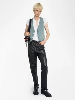 Zadig & Voltaire Gillier Denim Vest Light Blue