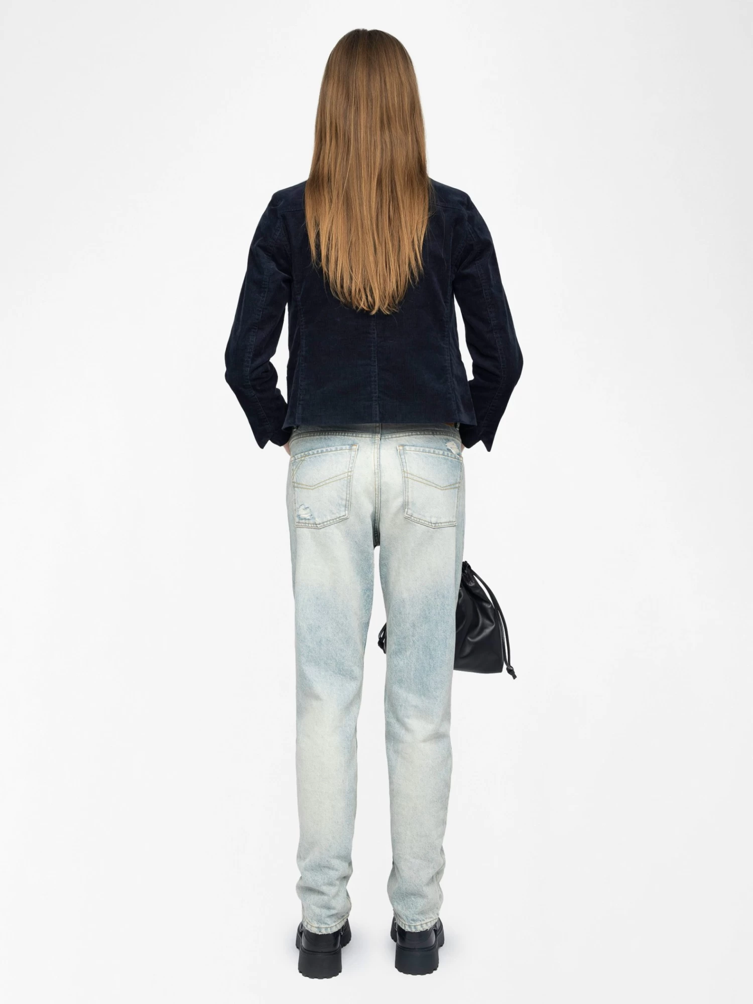 Zadig & Voltaire Liam Women's Blue Corduroy Jacket Encre - Image 2