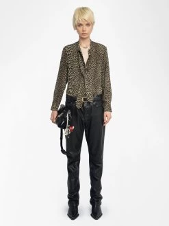 Zadig & Voltaire Tulba Satin Shirt Leaves
