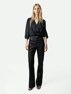Zadig & Voltaire Tyfon Satin Top Black