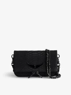 Zadig & Voltaire Nano Soft Savage Rock Clutch Black