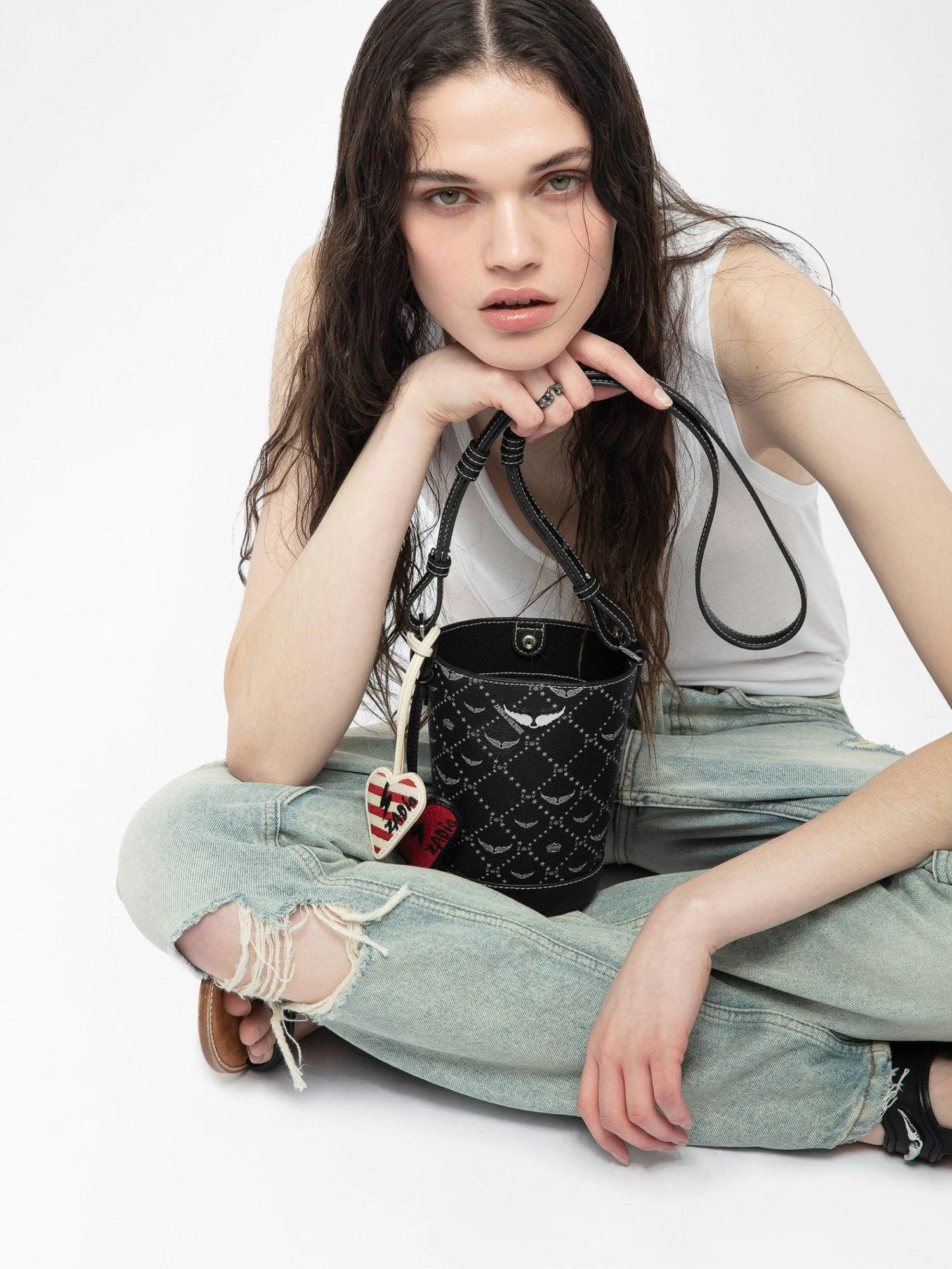 Zadig & Voltaire Z Bucket Nano Monogram Bag Black - Image 8