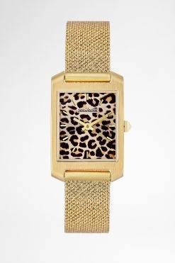 Zadig & Voltaire Leopard Printed Timeline Watch Steel