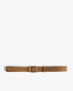 Zadig & Voltaire Rise Suede Belt Cognac